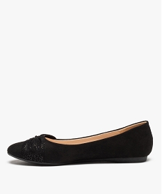 ballerines femme en suedine unie dessus drape noirC744701_3