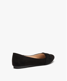 ballerines femme en suedine unie dessus drape noir ballerinesC744701_4