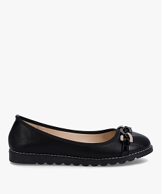 GEMO Ballerines à bride chaîne et semelle crantée femme noir standard