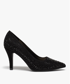 escarpins femme unis a strass et bout pointu noirC748201_1