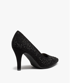 escarpins femme unis a strass et bout pointu noirC748201_4