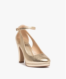 escarpins femme a talon fin et dessus metallise jauneC749001_2