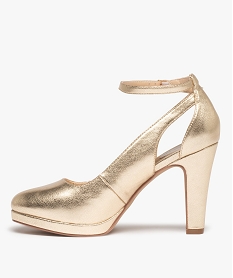 escarpins femme a talon fin et dessus metallise jauneC749001_3