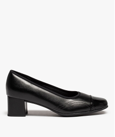 GEMO Escarpins femme confort unis à bout verni noir standard