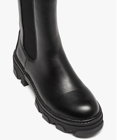 boots femme chelsea unies a semelle epaisse et crantee noir bottines et bootsC752101_4