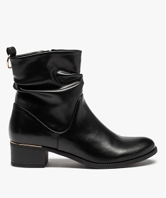 boots femme unies avec effet drape et details metallises noirC753801_1