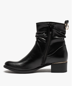 boots femme unies avec effet drape et details metallises noirC753801_2