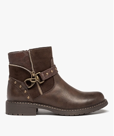 24WOF blanc BOOTS MARRON:30387721182-Synthetique/Cuir porc/Elastomere/Textile/