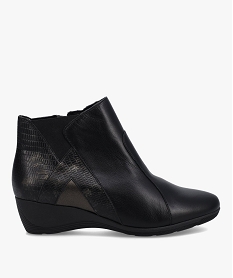 PULL NOIR BOOTS NOIR:30387721199-Cuir chevre/Textile/Elastomere/Textile/