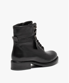 boots femme a lacets dessus cuir uni - taneo noirC756101_4