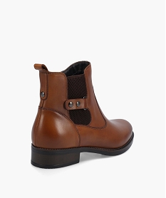 boots femme a talon plat dessus cuir style chelsea - taneo orangeC756401_4