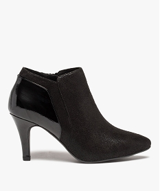 low-boots femme unies a talon aiguille et bout pointu noirC758701_1