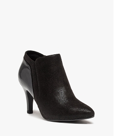 low-boots femme unies a talon aiguille et bout pointu noirC758701_2
