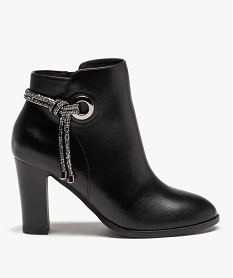 boots fille style chelsea unies avec elastique paillete noirC758801_1
