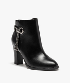 boots fille style chelsea unies avec elastique paillete noirC758801_2