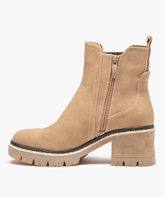 boots femme style chelsea a talon large et semelle crantee beigeC759801_3