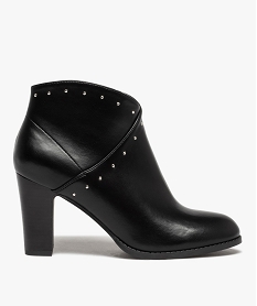 low-boots femme unies a talon et clous metalliques noirC760201_1