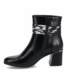 boots femme unies a talon carre et bride foulard noir bottines et bootsC760901_3