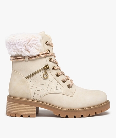 boots femme style montagne a col fourre et details brillants beige bottines et bootsC763101_1