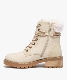 boots femme style montagne a col fourre et details brillants beige bottines et bootsC763101_3