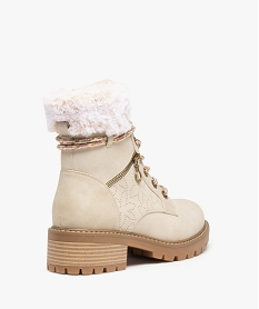 boots femme style montagne a col fourre et details brillants beige bottines et bootsC763101_4