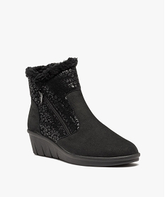 boots fourrees femme confort dessus cuir souple uni noir chaussures confortC763401_2