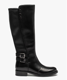 bottes femme cavalieres dessus cuir uni - taneo noirC764201_1