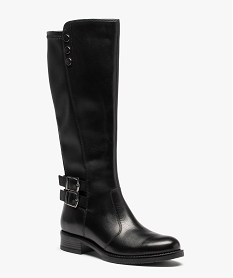 bottes femme cavalieres dessus cuir uni - taneo noirC764201_2