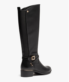 bottes femme cavalieres unies a details metalliques noirC764601_4