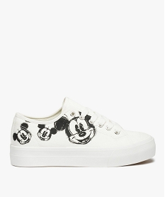 GEMO Baskets femme en toile dessin Mickey – Disney blanc standard