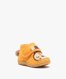 chaussons bebe garcon bottillons en velours lion jauneC766901_2