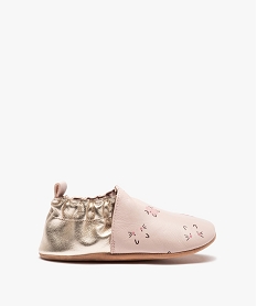 GEMO Chaussons bébé fille en cuir imprimés chats rose standard