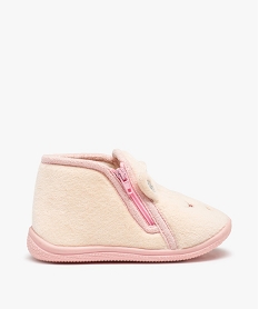 GEMO Chaussons fille bottillons zippés avec oreilles en relief Rose