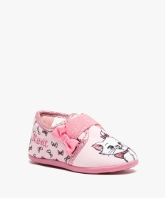 chaussons en velours imprimes aristochats fille - disney roseC769001_2