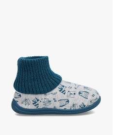 GEMO Chaussons garçon montants en velours ras imprimé bleu standard