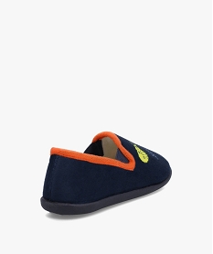 chaussons garcon en velours ras imprimes monstres bleuC770501_4