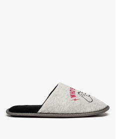 GEMO Chaussons mules en velours motif console de jeu garçon gris standard