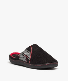 chaussons homme mules plates en velours bicolores - isotoner noirC776701_2