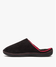 chaussons homme mules plates en velours bicolores - isotoner noirC776701_3