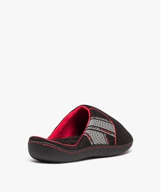 chaussons homme mules plates en velours bicolores - isotoner noirC776701_4