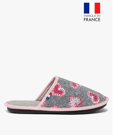 GEMO Chaussons femme mules plates en matières recyclées - Goxo Gris