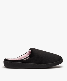 GEMO Chaussons femme mules unies en velours - Isotoner Noir
