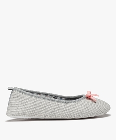 GEMO Chaussons femme ballerines unies en nid dabeille Gris