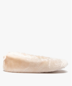 GEMO Chaussons femme ballerines unies en fourrure imitation Beige
