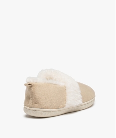 chaussons femme fourres dessus en suedine unie beigeC782501_4