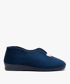 GEMO Chaussons femme confort en velours uni Bleu