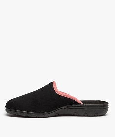 chaussons femme confort mules en velours ras uni noir standardC783801_3