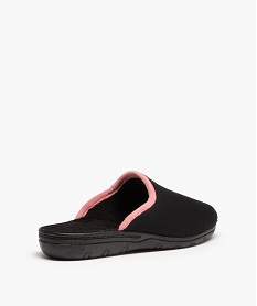 chaussons femme confort mules en velours ras uni noir standardC783801_4