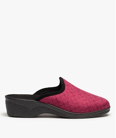 GEMO Chaussons mules confort en velours imprimé femme Rouge