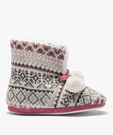 GEMO Chaussons femme boots en maille jacquard multicolore Multicolore